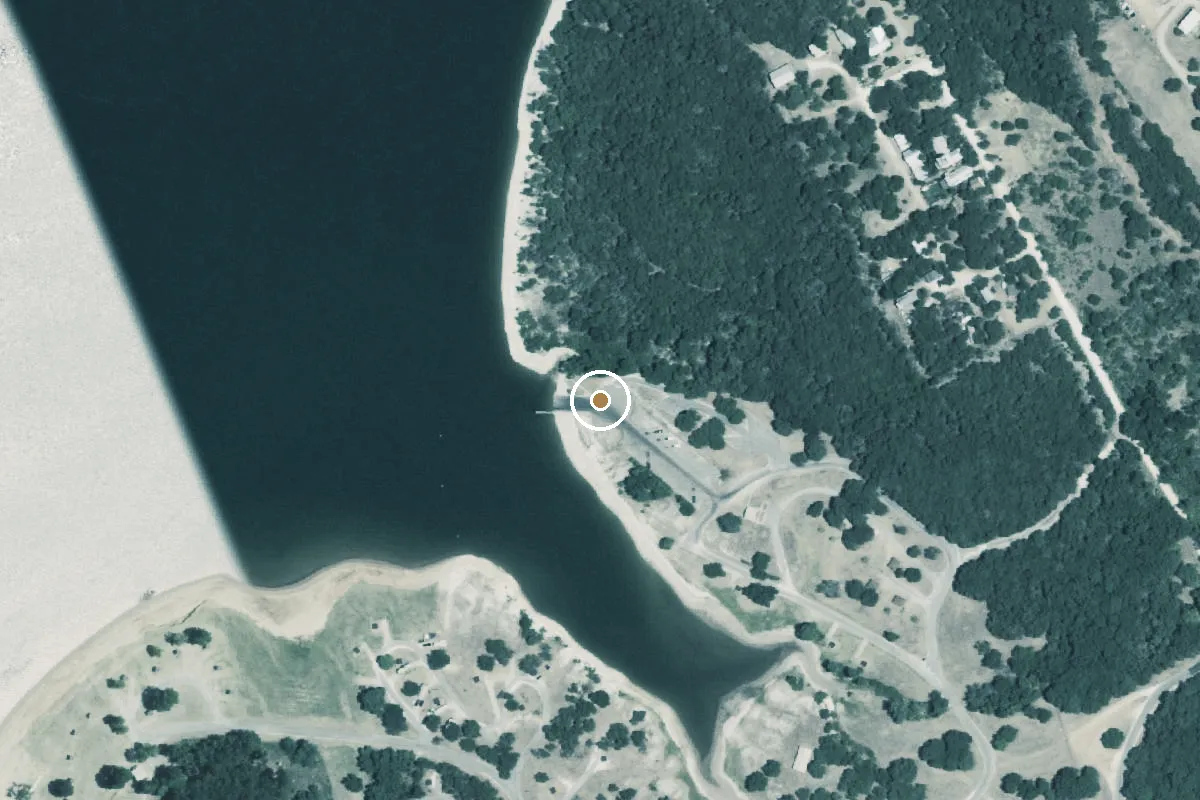 Aerial view of McCown Valley Park Boat Ramp