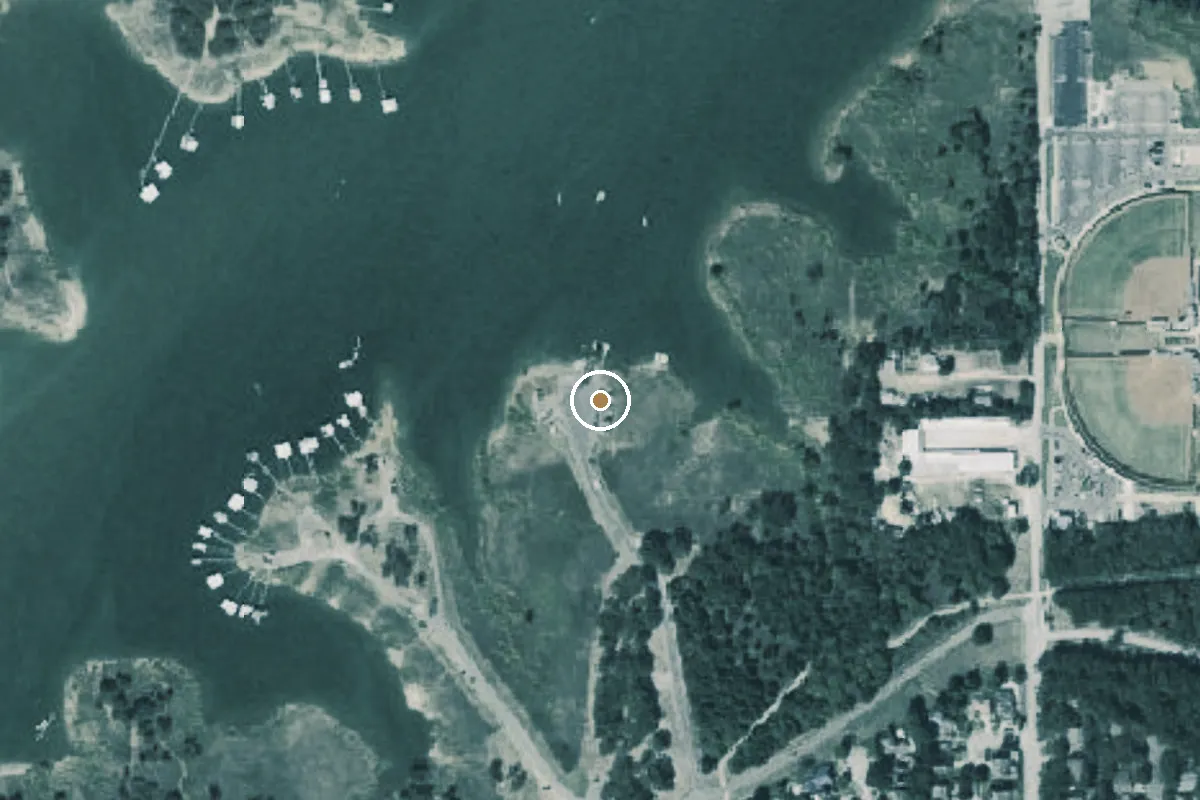 Aerial view of McPherson Slough Boat Ramp