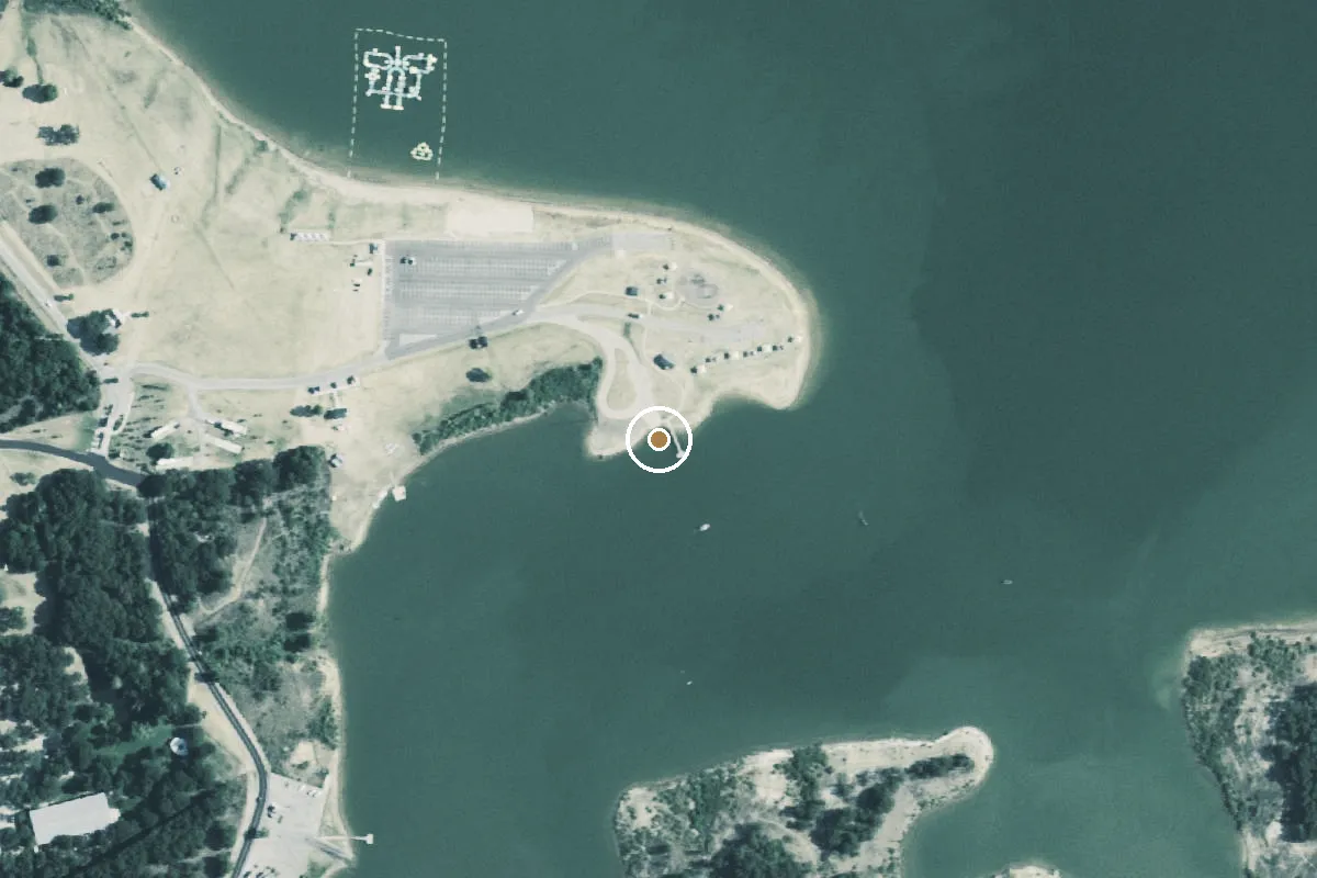 Aerial view of Meadowmere Low Water Boat Ramp