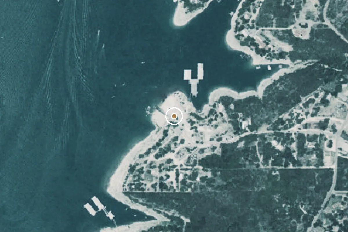 Aerial view of Medina Lake Boat Ramp