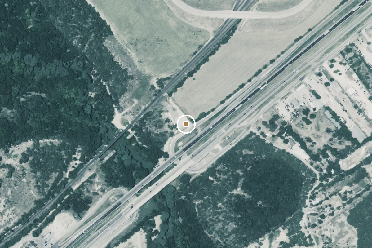 Aerial view of Medina River Boat Ramp