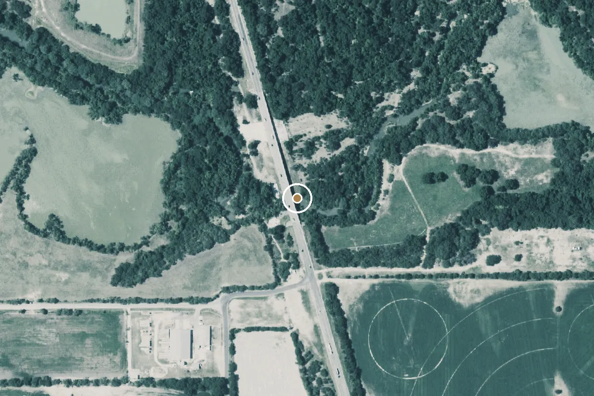 Aerial view of Medina River Boat Ramp