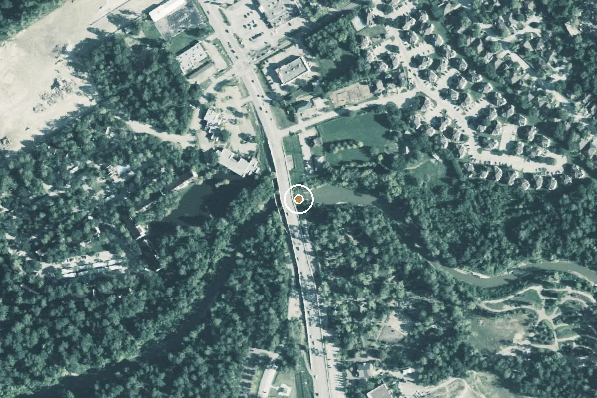 Aerial view of Mercer Arboretum & Botanic Gardens Boat Ramp