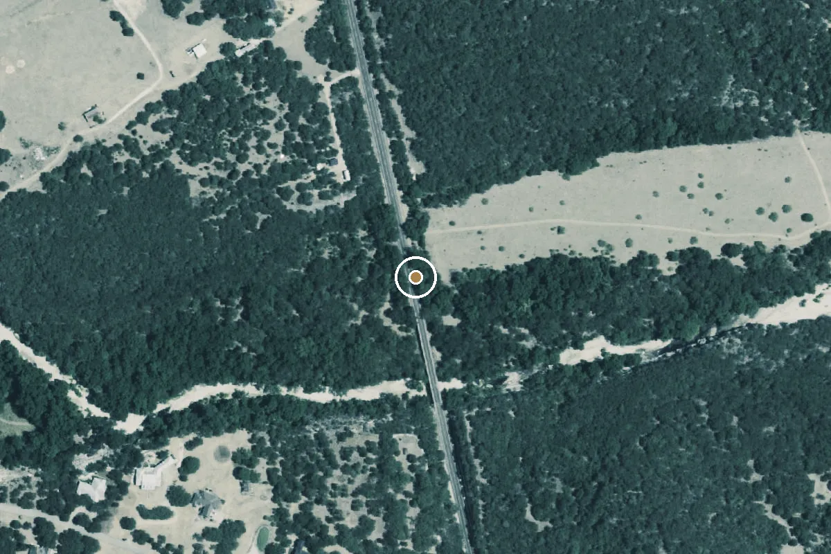 Aerial view of Middle Bosque River Boat Ramp