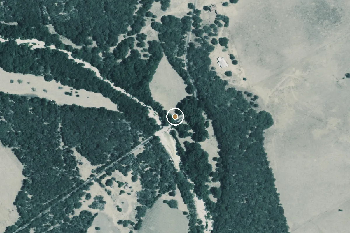 Aerial view of Middle Bosque River Boat Ramp