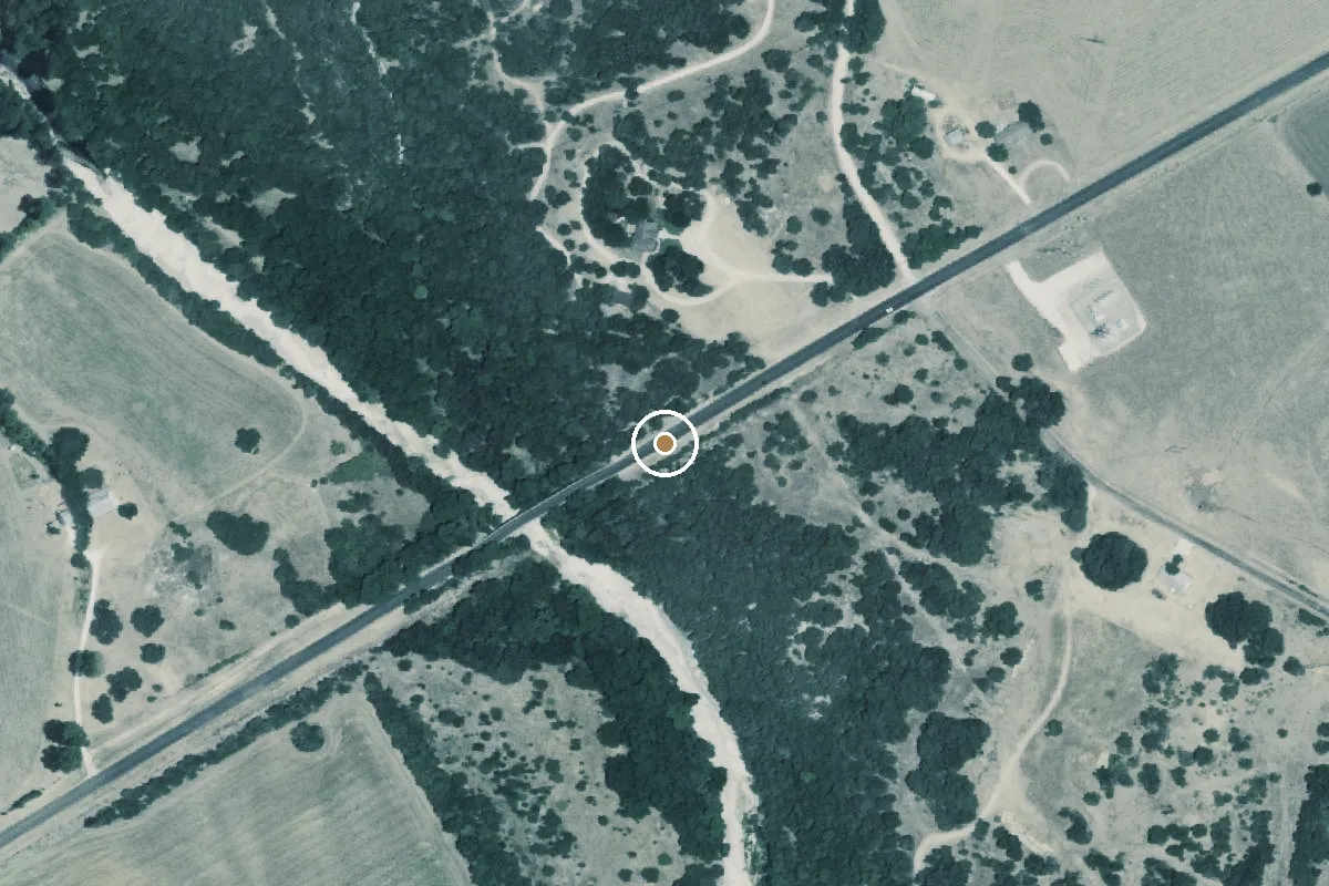 Aerial view of Middle Bosque River Boat Ramp