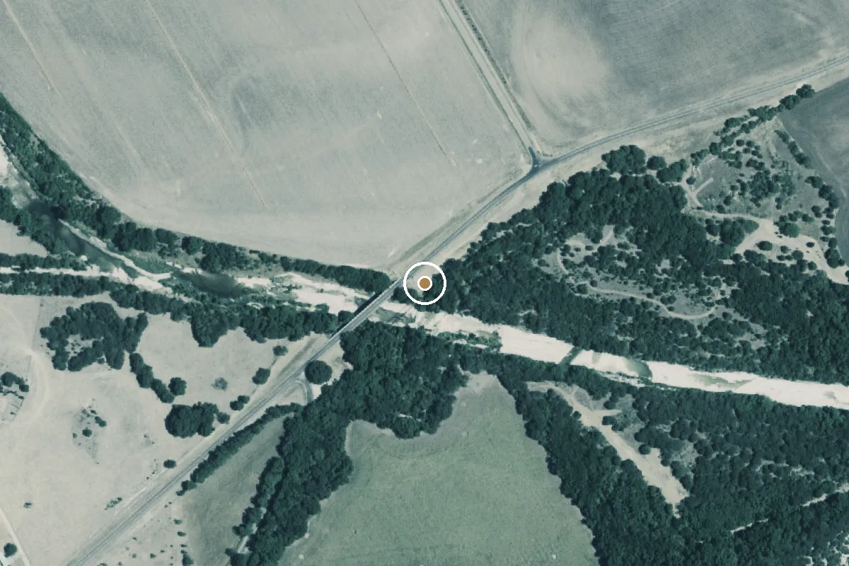 Aerial view of Middle Bosque River Boat Ramp