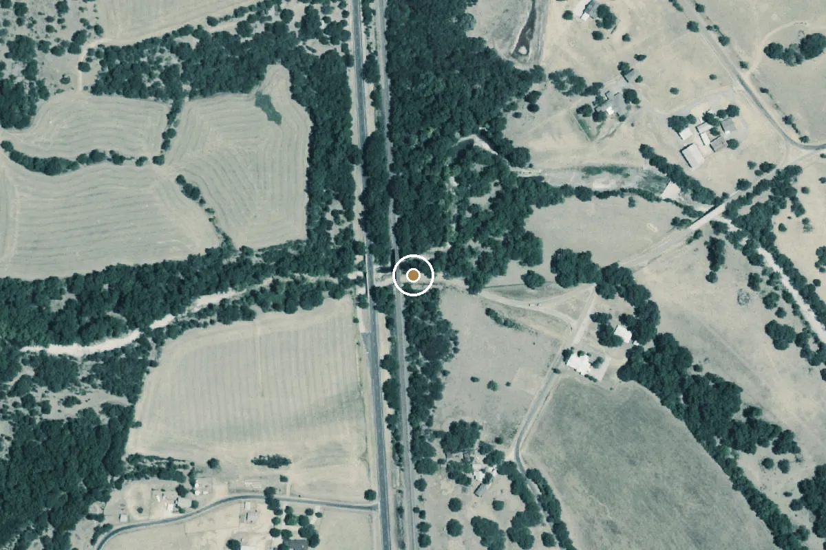Aerial view of Middle Bosque River Boat Ramp
