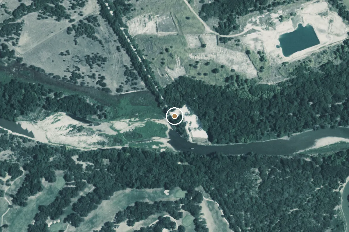 Aerial view of Middle Bosque River Boat Ramp