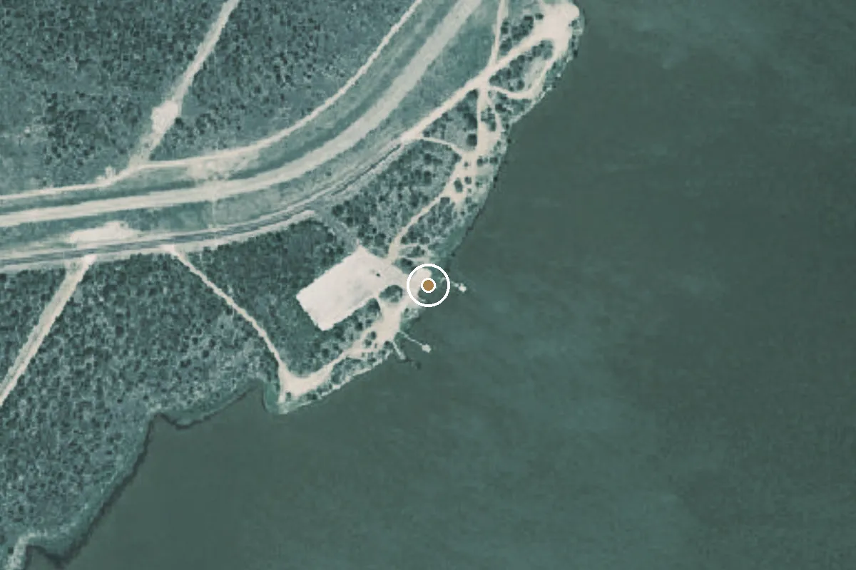 Aerial view of Miller Creek Reservoir Boat Ramp