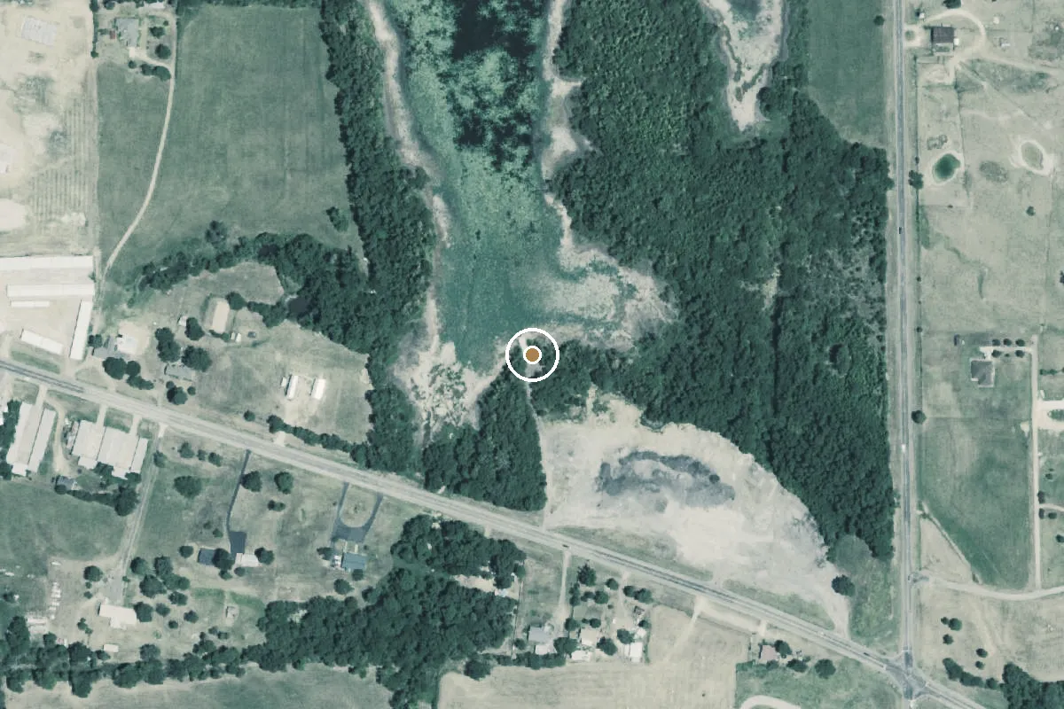 Aerial view of Mt. Vernon City Lake Boat Ramp