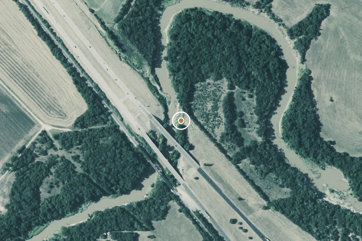 Aerial view of Navasota Boat Ramp