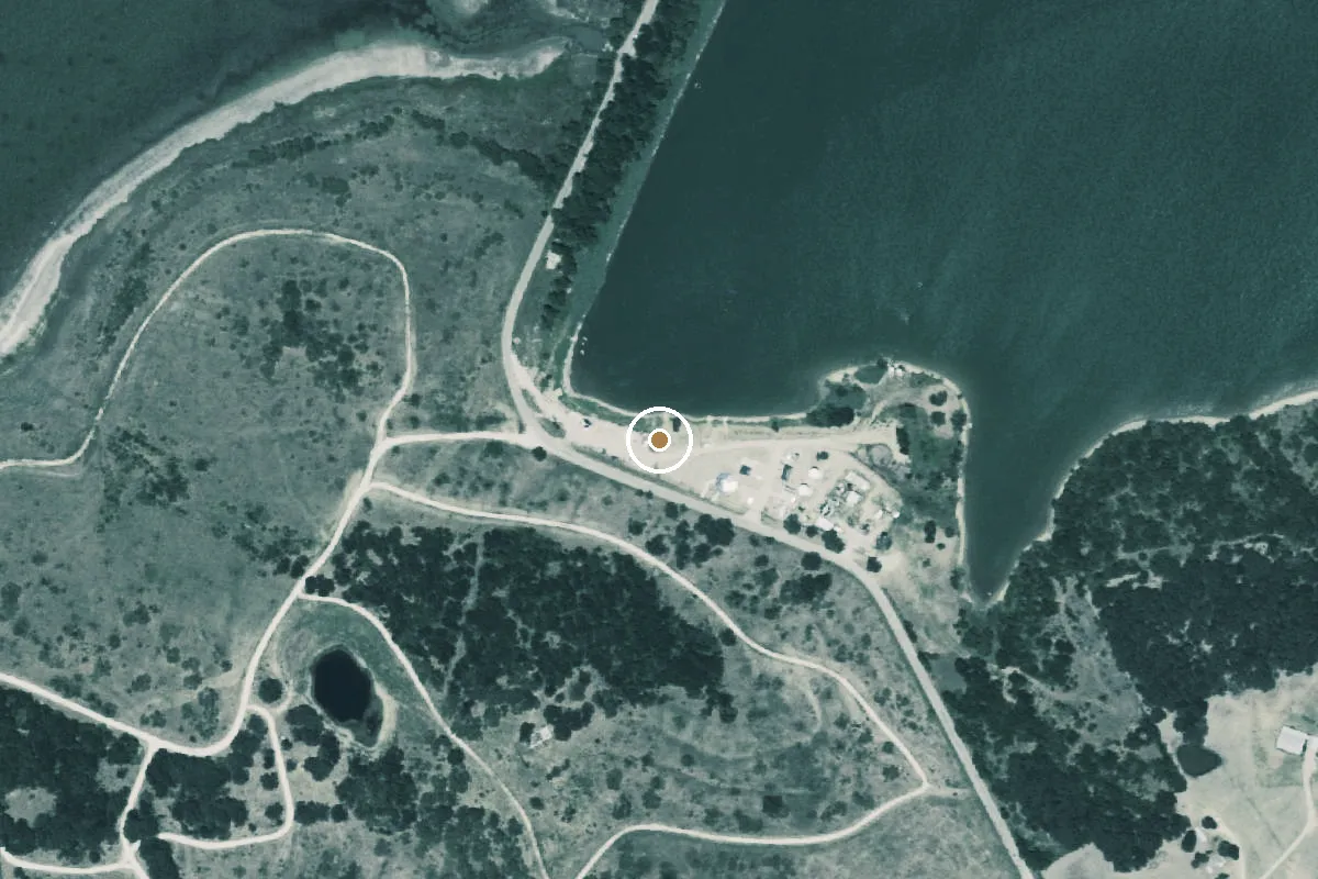 Aerial view of New Mart Lake Boat Ramp