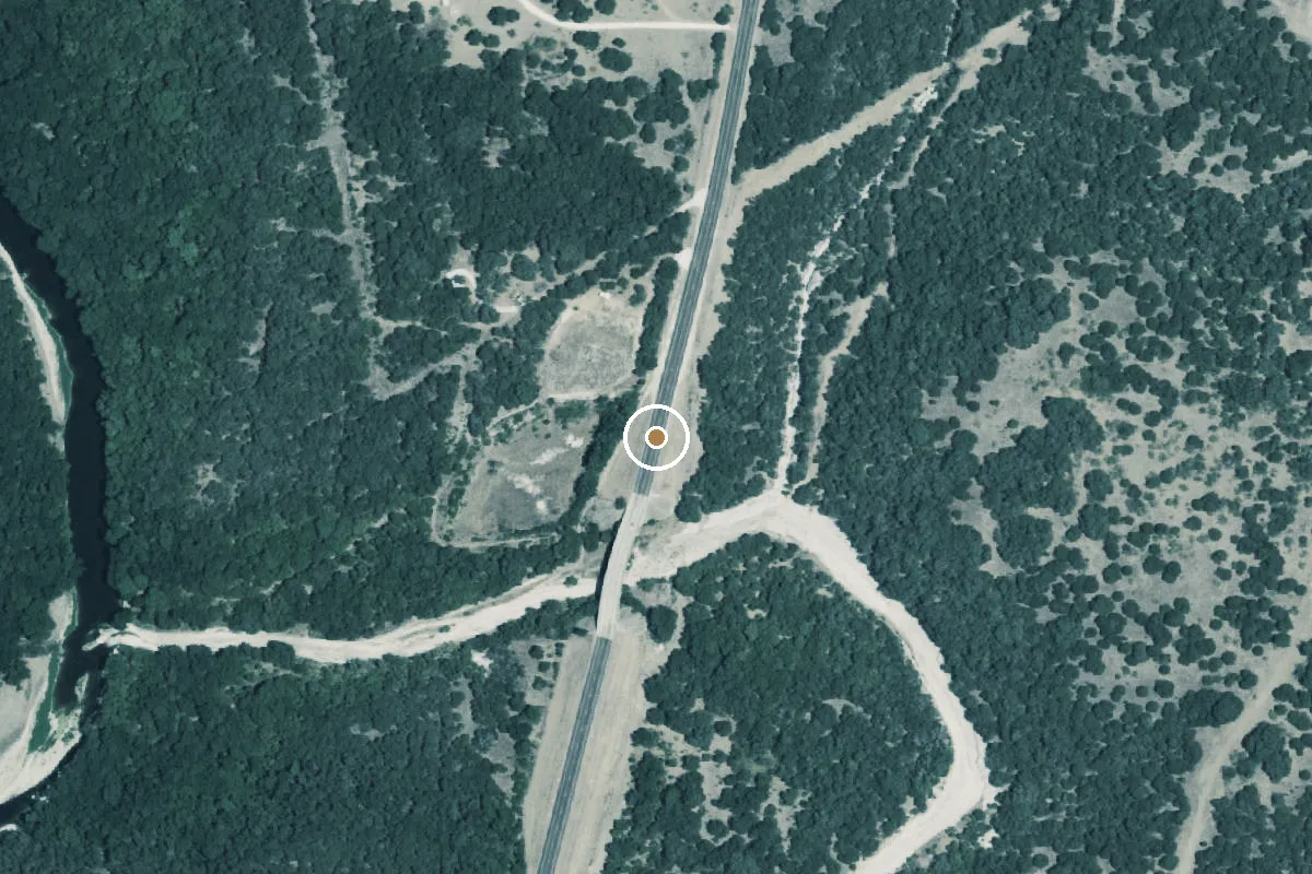 Aerial view of Nolan River Boat Ramp
