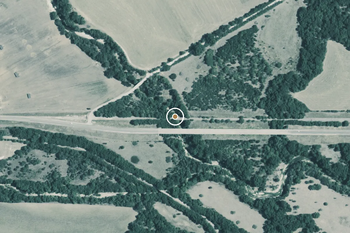 Aerial view of North Bosque River Boat Ramp