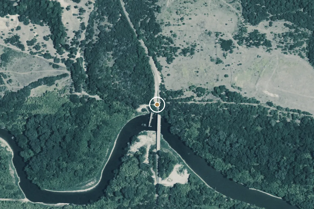 Aerial view of North Bosque River Boat Ramp