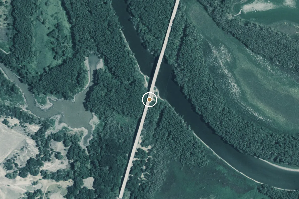 Aerial view of North Bosque River Boat Ramp