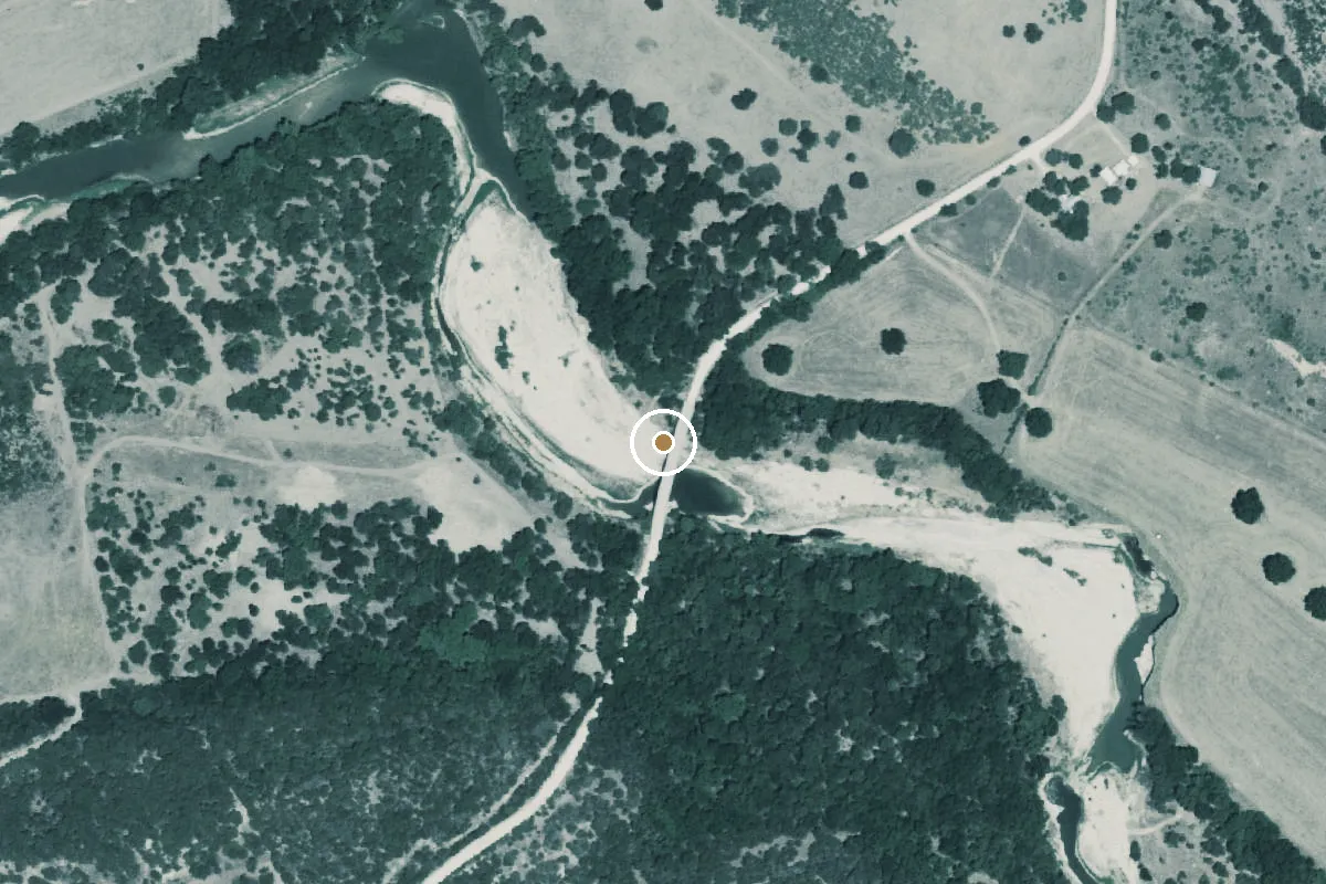 Aerial view of North Bosque River Boat Ramp