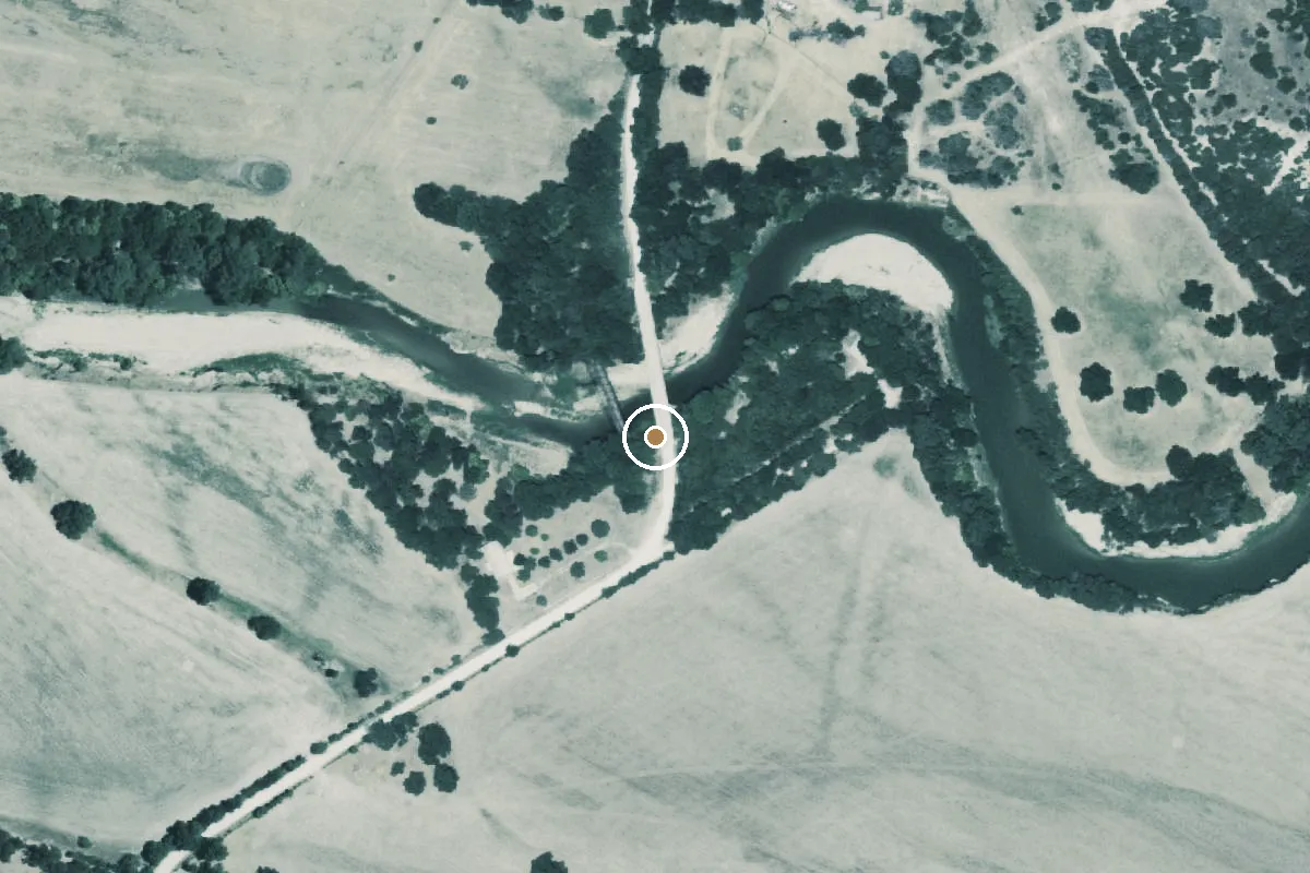 Aerial view of North Bosque River Boat Ramp