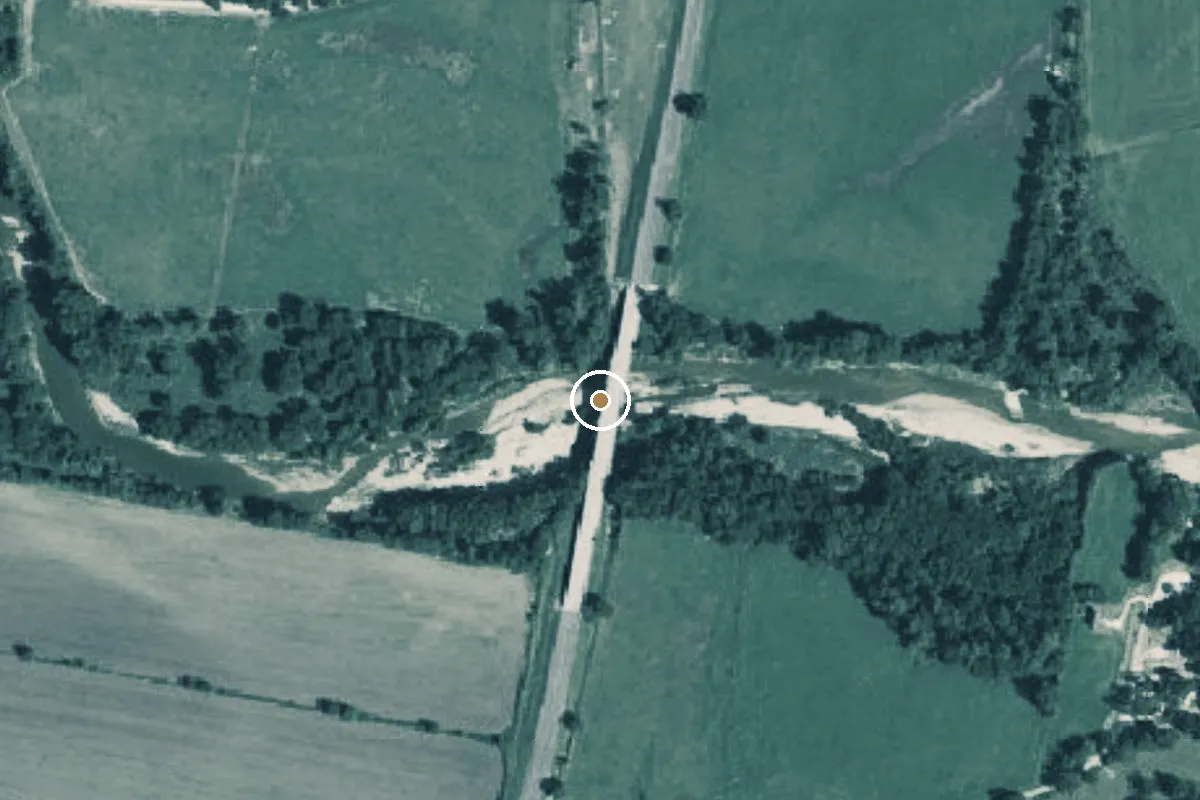 Aerial view of North Bosque River Boat Ramp