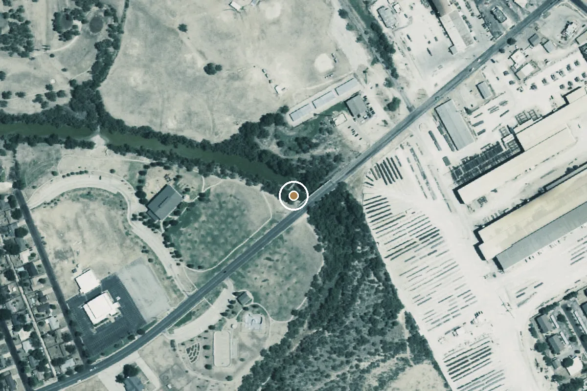 Aerial view of North Concho River Boat Ramp