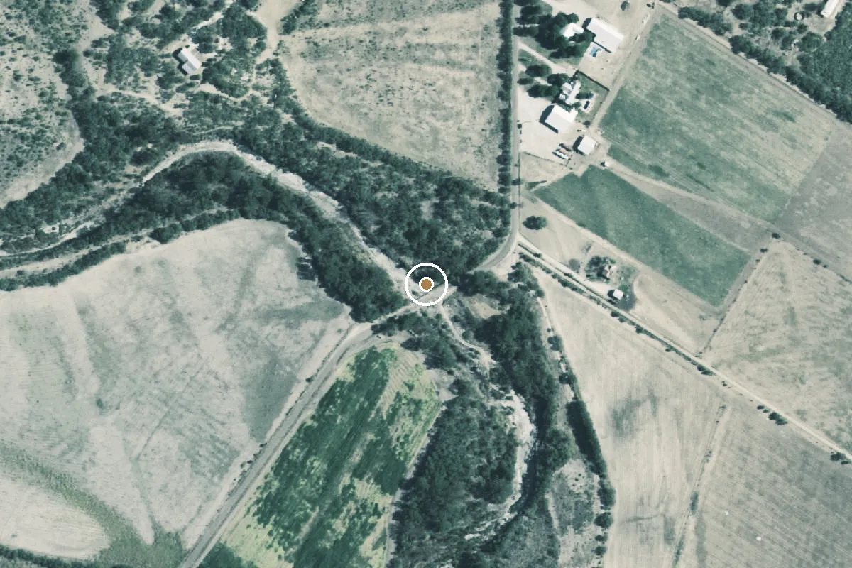 Aerial view of North Concho River Boat Ramp