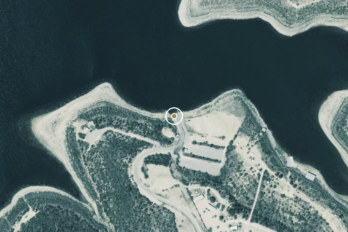Aerial view of O. H. Ivie Reservoir Boat Ramp