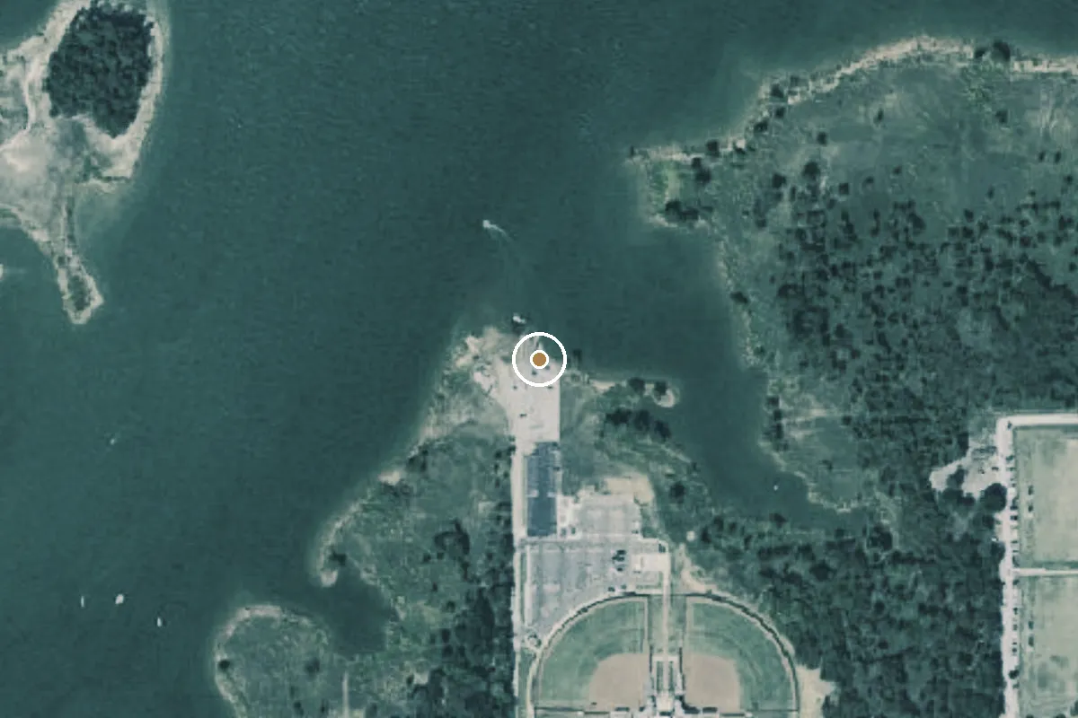 Aerial view of Oak Grove Softball Complex Boat Ramp