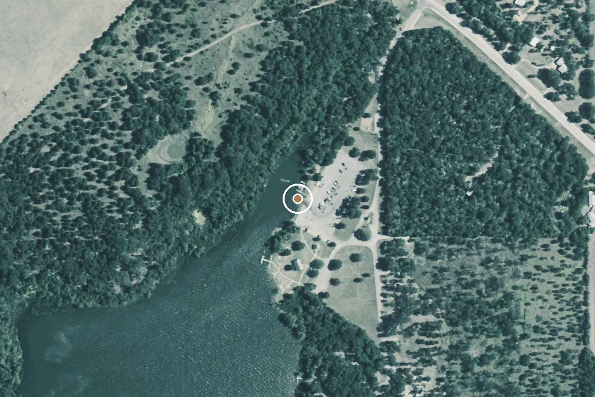 Aerial view of Oak Thicket Park Boat Ramp