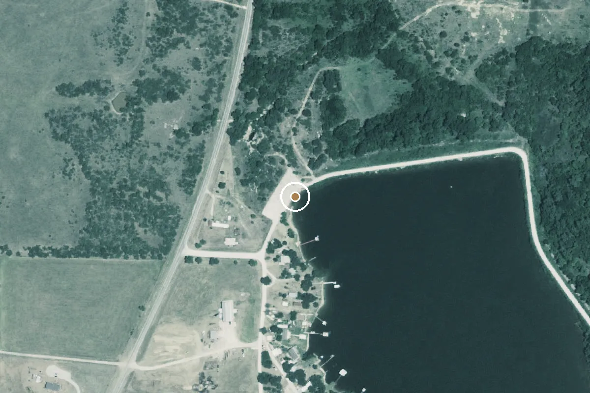 Aerial view of Old Bowie Lake Boat Ramp
