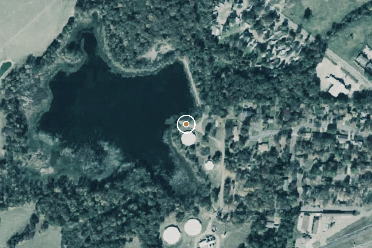 Aerial view of Old Mt. Pleasant City Lake Boat Ramp