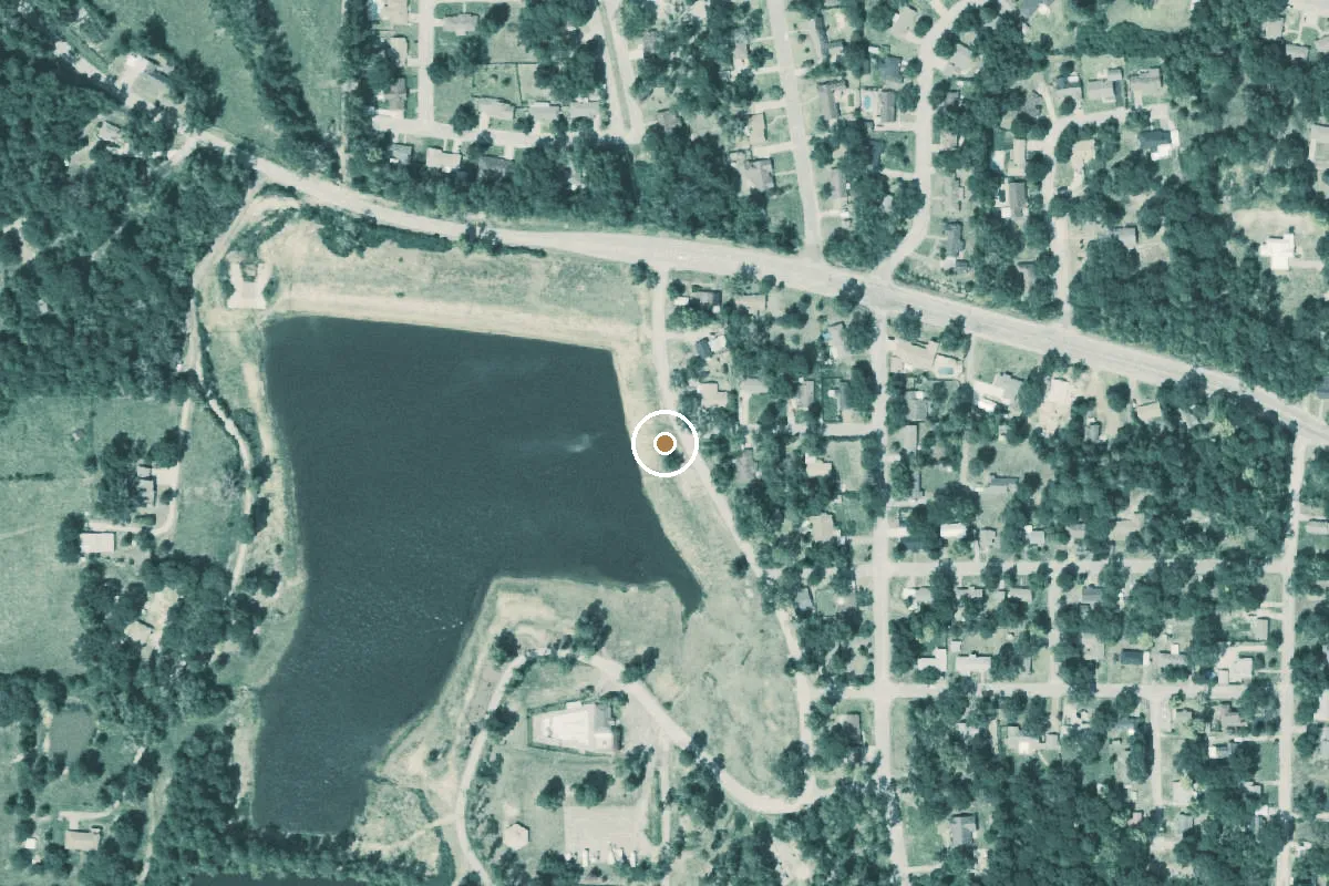 Aerial view of Overton City Park Boat Ramp