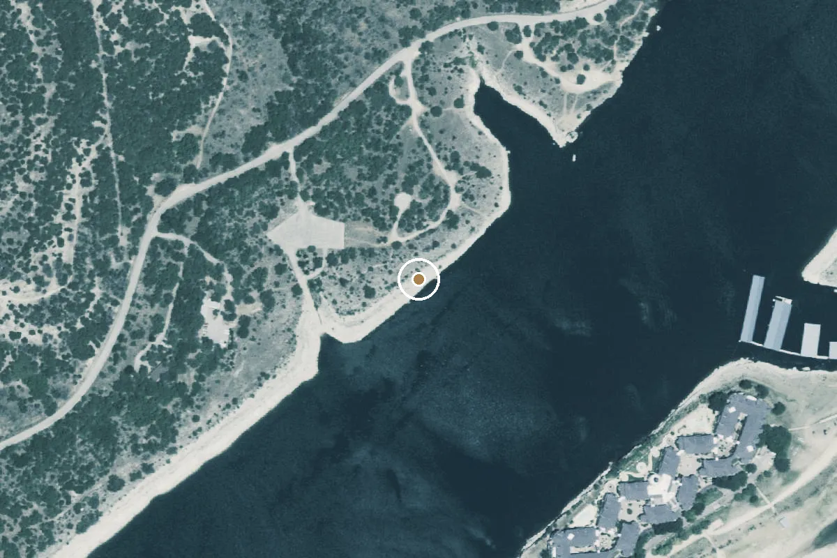 Aerial view of Pace Bend Park Boat Ramp