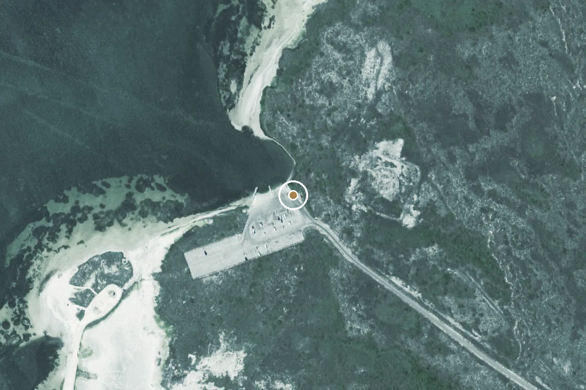 Aerial view of Padre Island National Seashore Boat Ramp