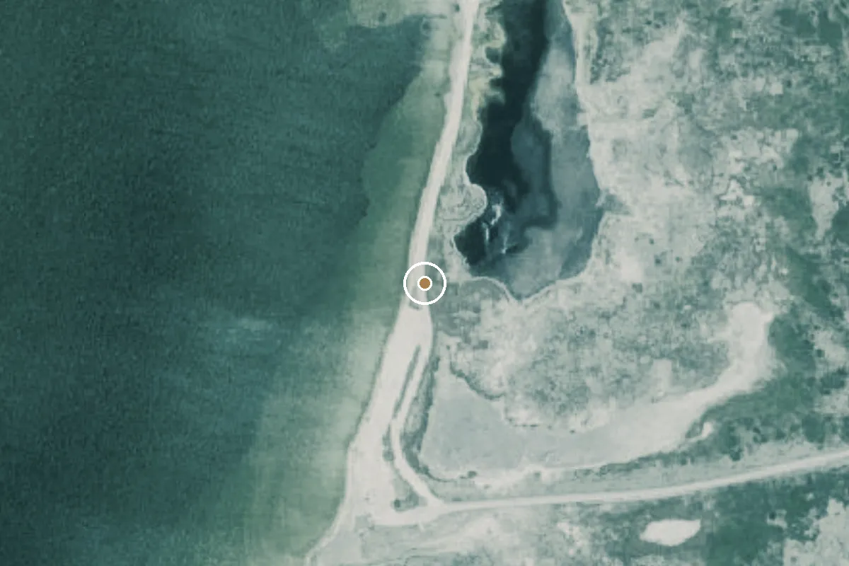 Aerial view of Padre Island National Seashore Boat Ramp