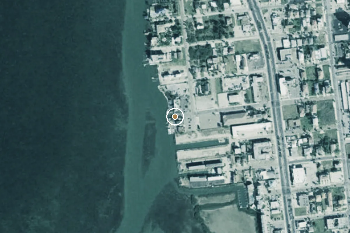 Aerial view of Palm Street Pier Boat Ramp