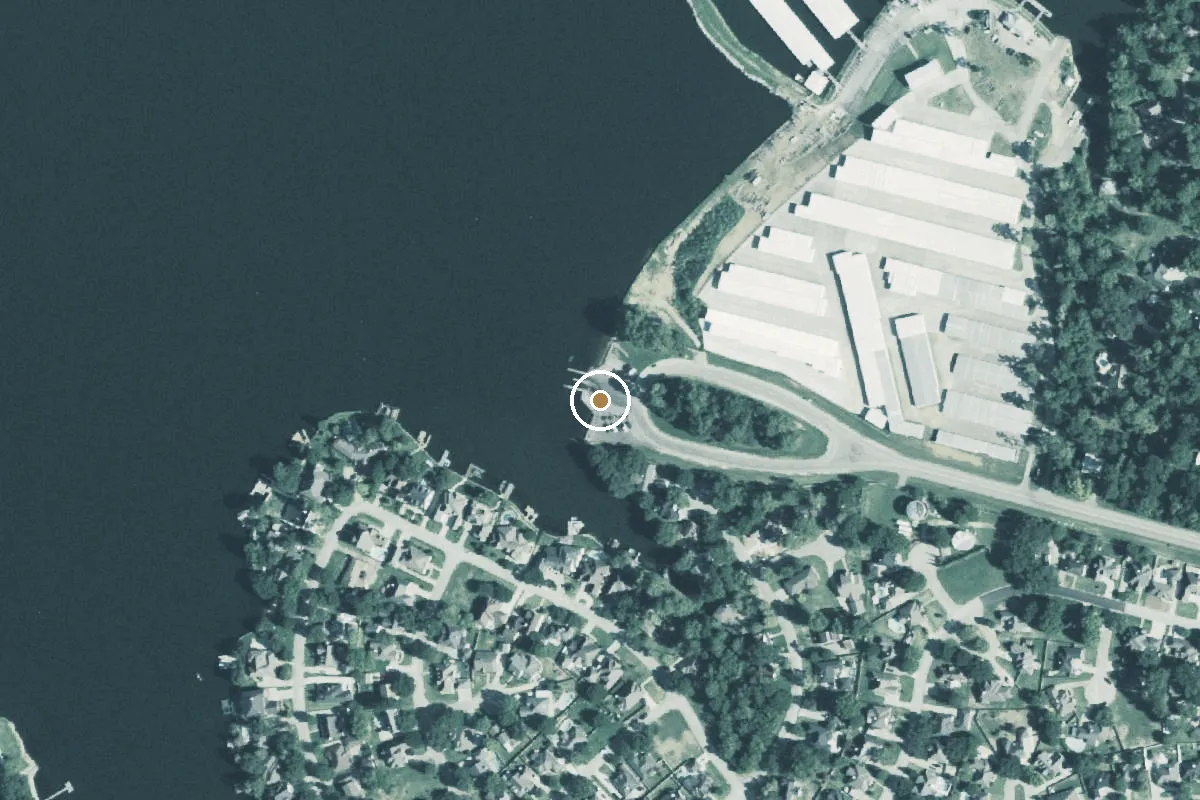 Aerial view of Palms Marina Boat Ramp