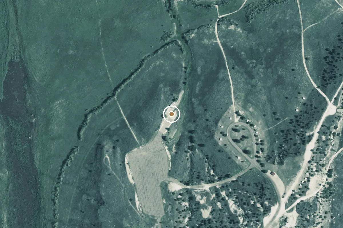 Aerial view of Palo Duro Lake Boat Ramp