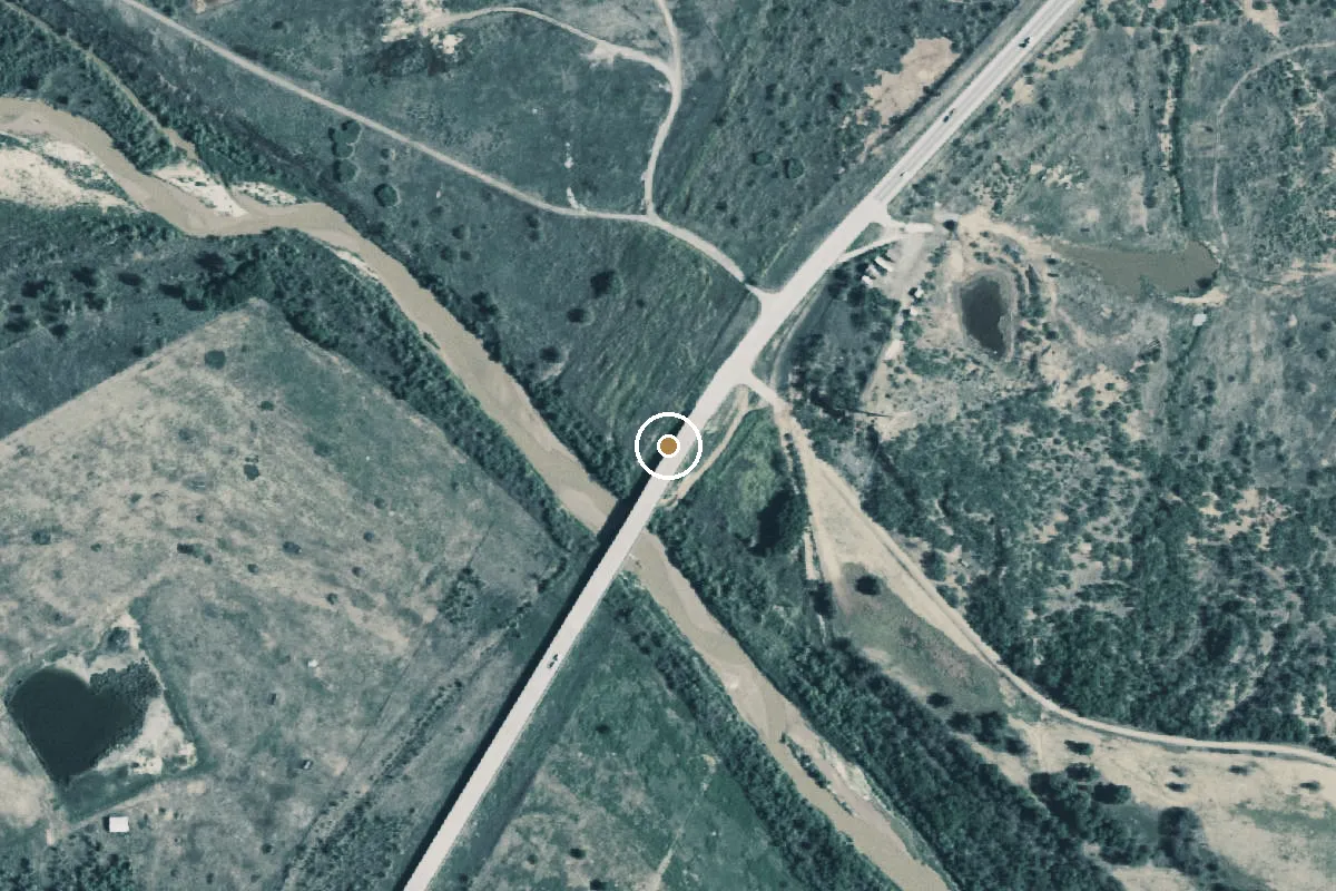 Aerial view of Pease River Boat Ramp