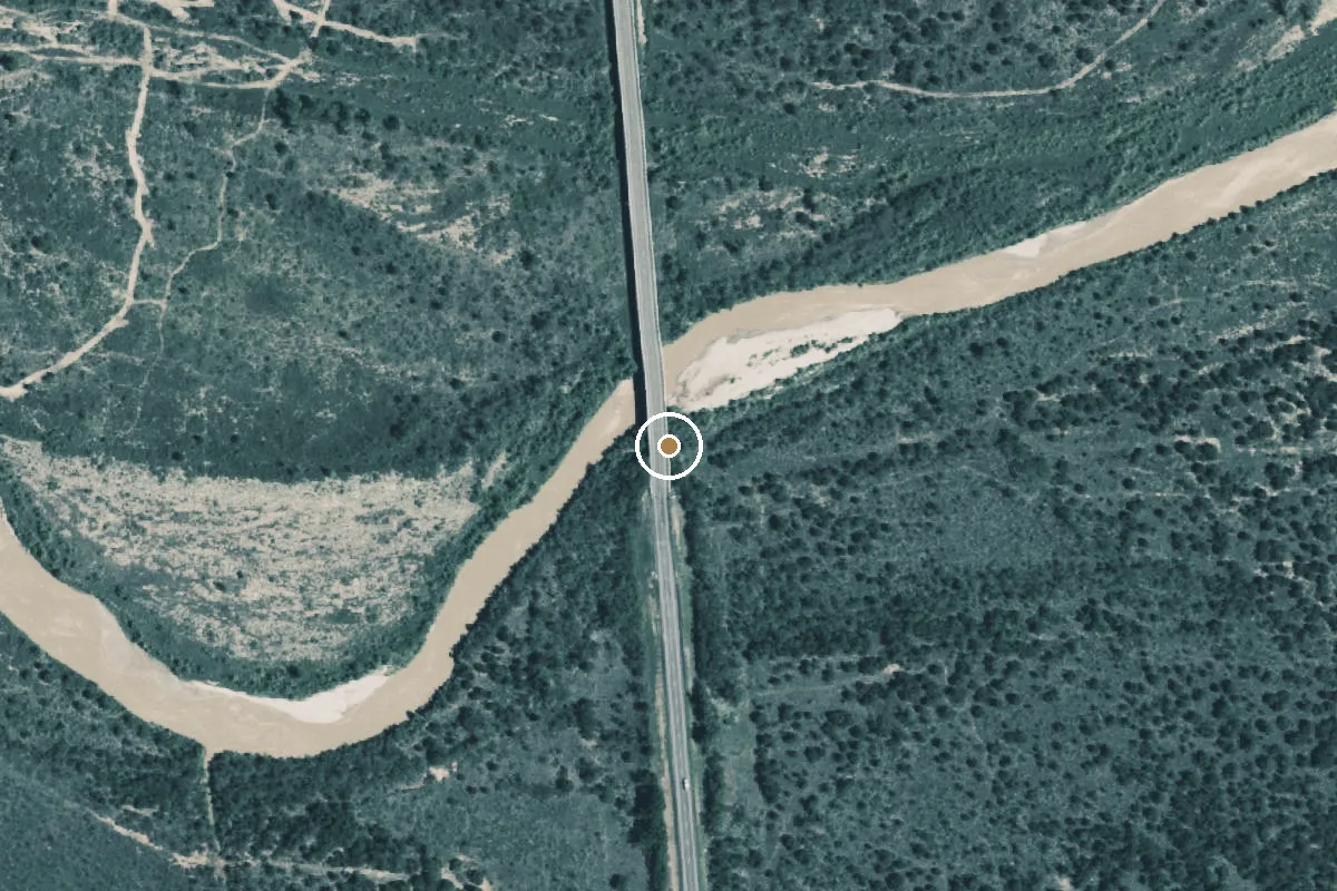 Aerial view of Pease River Boat Ramp