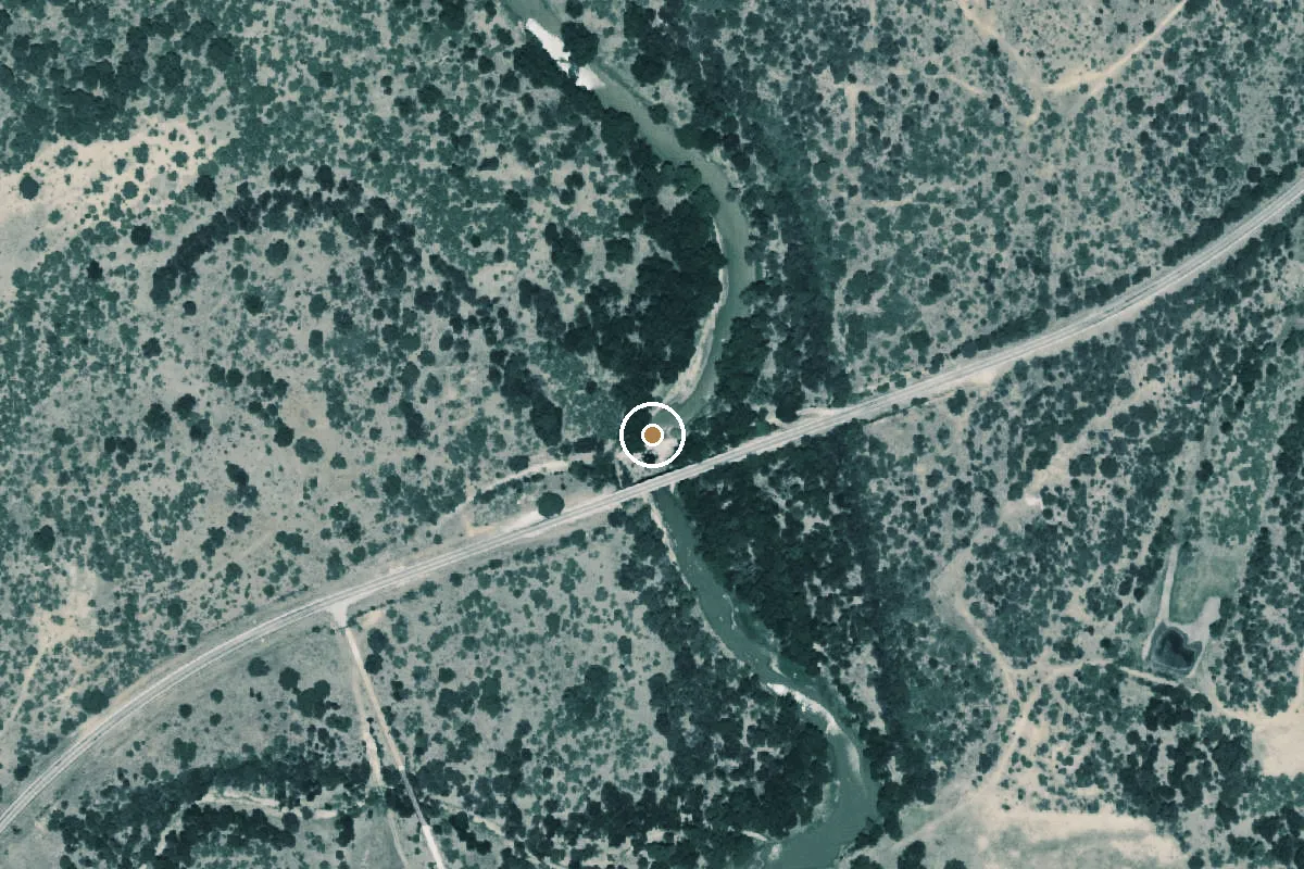 Aerial view of Pecan Bayou Boat Ramp