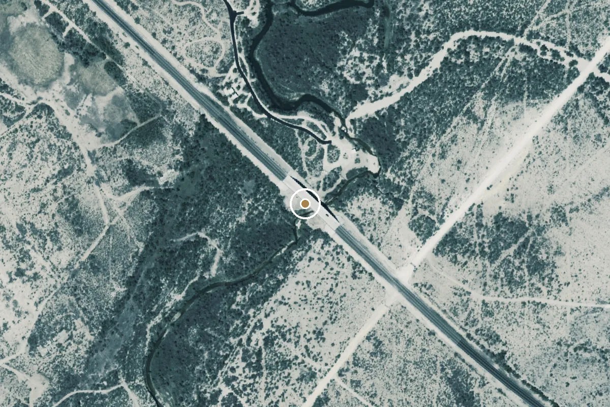 Aerial view of Pecos River Boat Ramp