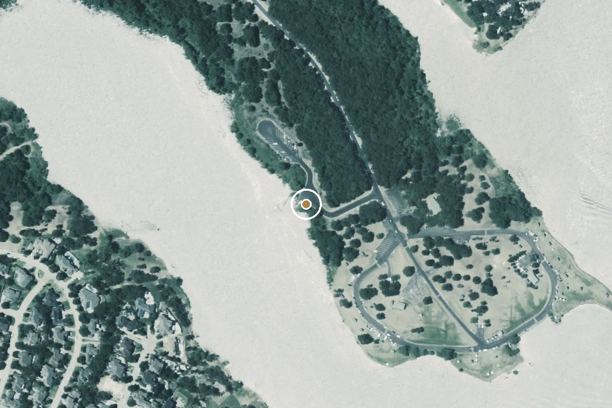 Aerial view of Pilot Knoll Park Boat Ramp