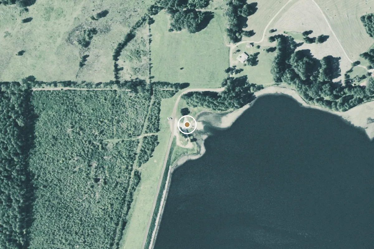 Aerial view of Pinkston Reservoir Boat Ramp