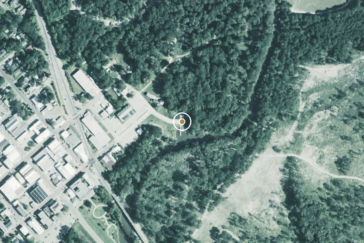 Aerial view of Port Jefferson History & Nature Center Boat Ramp