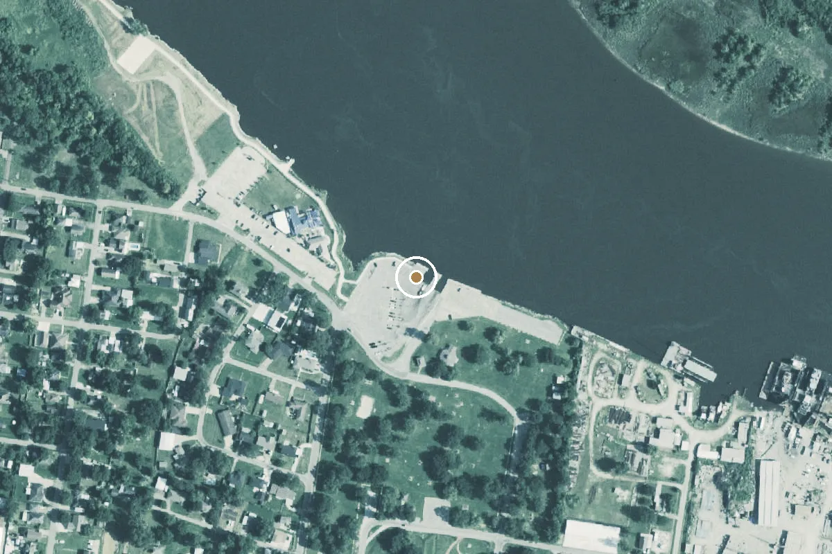 Aerial view of Port Neches Riverfront Park Boat Ramp