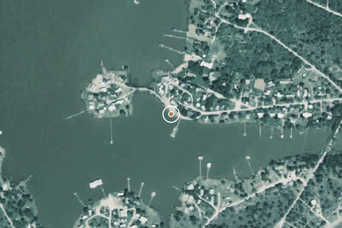 Aerial view of Possum Kingdom Lake Boat Ramp