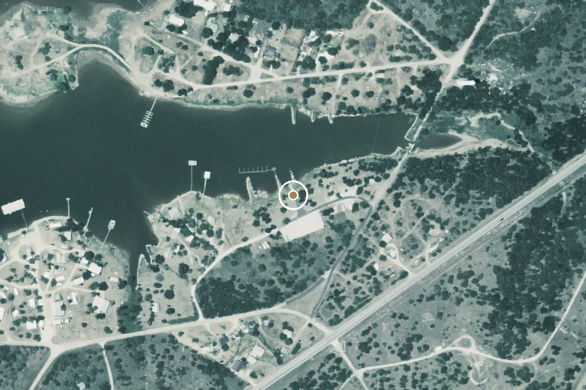 Aerial view of Possum Kingdom Lake Boat Ramp