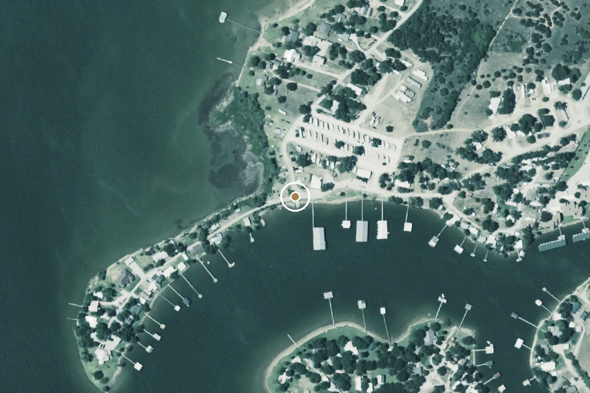 Aerial view of Possum Kingdom Lake Boat Ramp
