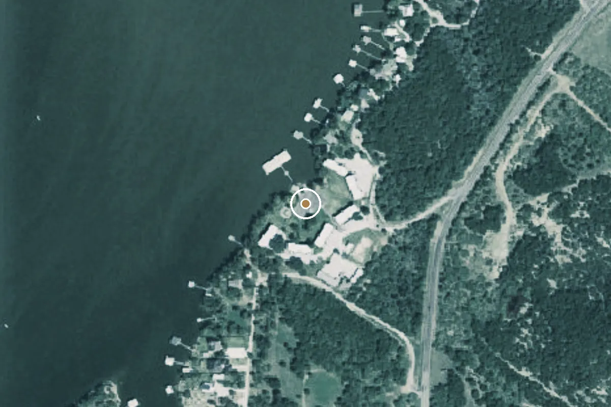 Aerial view of Possum Kingdom Lake Boat Ramp